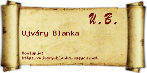 Ujváry Blanka névjegykártya
